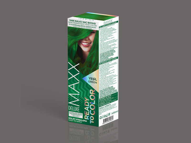 Maxx Deluxe Ready To Color Semi-permanent Hair Color For Light Bleached Or Blondes 2x50ml-green