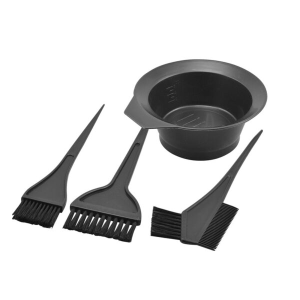 4 Piece Hair Dye Bowl And Brush Set Black