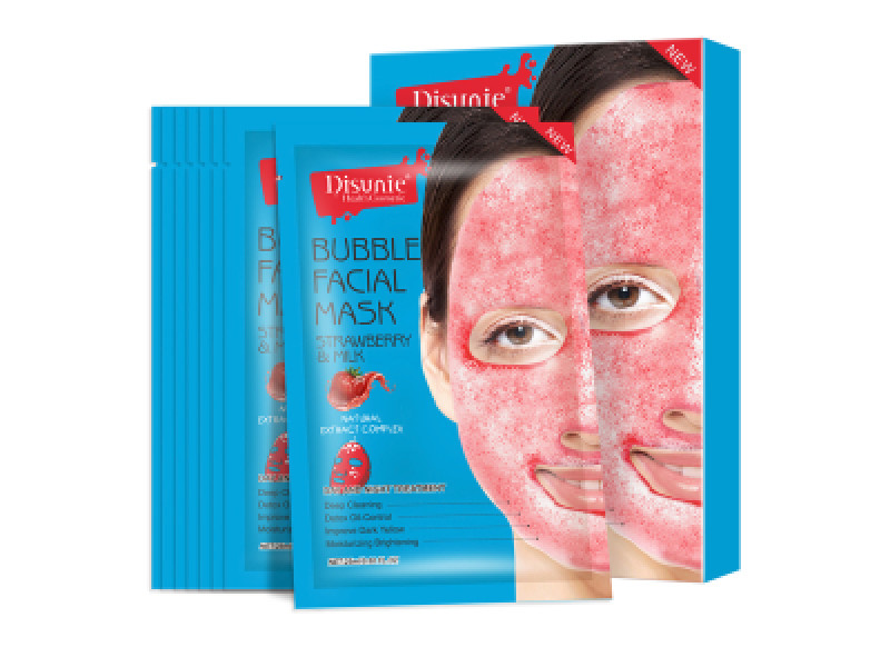 8pcs Disunie Bubble Facial Mask Strawberry Milk