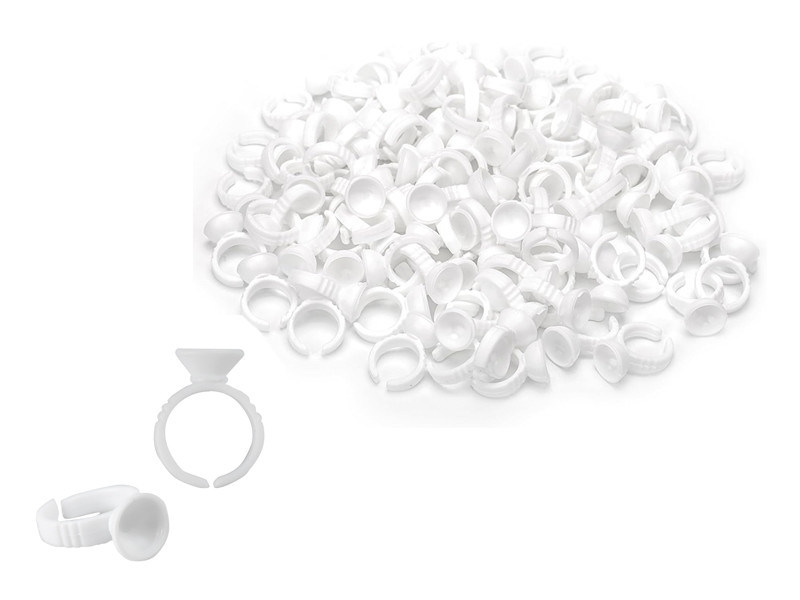 100pcs Disposable Glue Plastic Rings