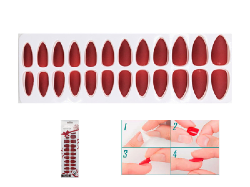 Press On Nails 24 Pieces Red