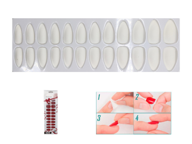 Press On Nails 24 Pieces White