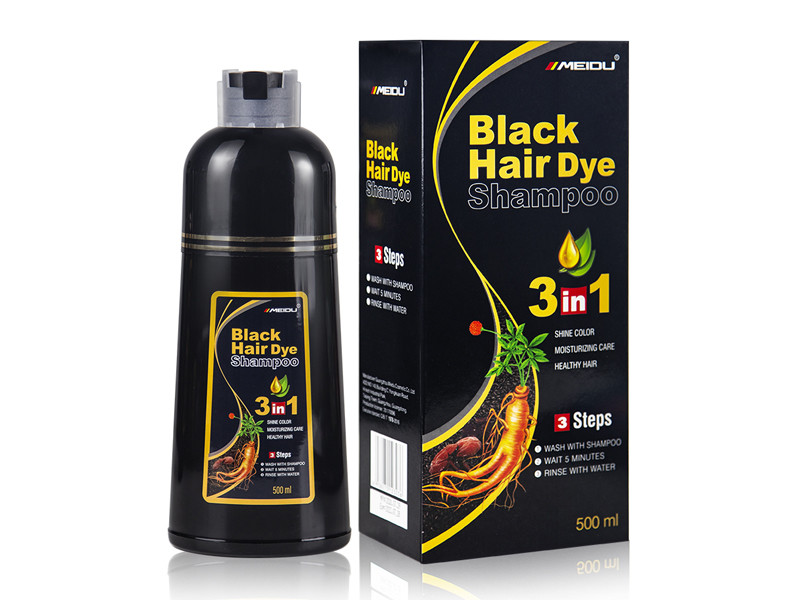 Meidu Hair Dye Shampoo Dark Black 500 Ml