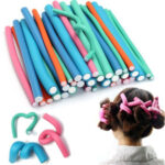 Pack Of 10 Foam Curling Rollers Rods Multicolour