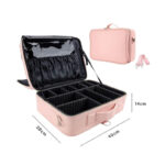 Makeup Bag With Adjustable Dividers 40x28cm Pink