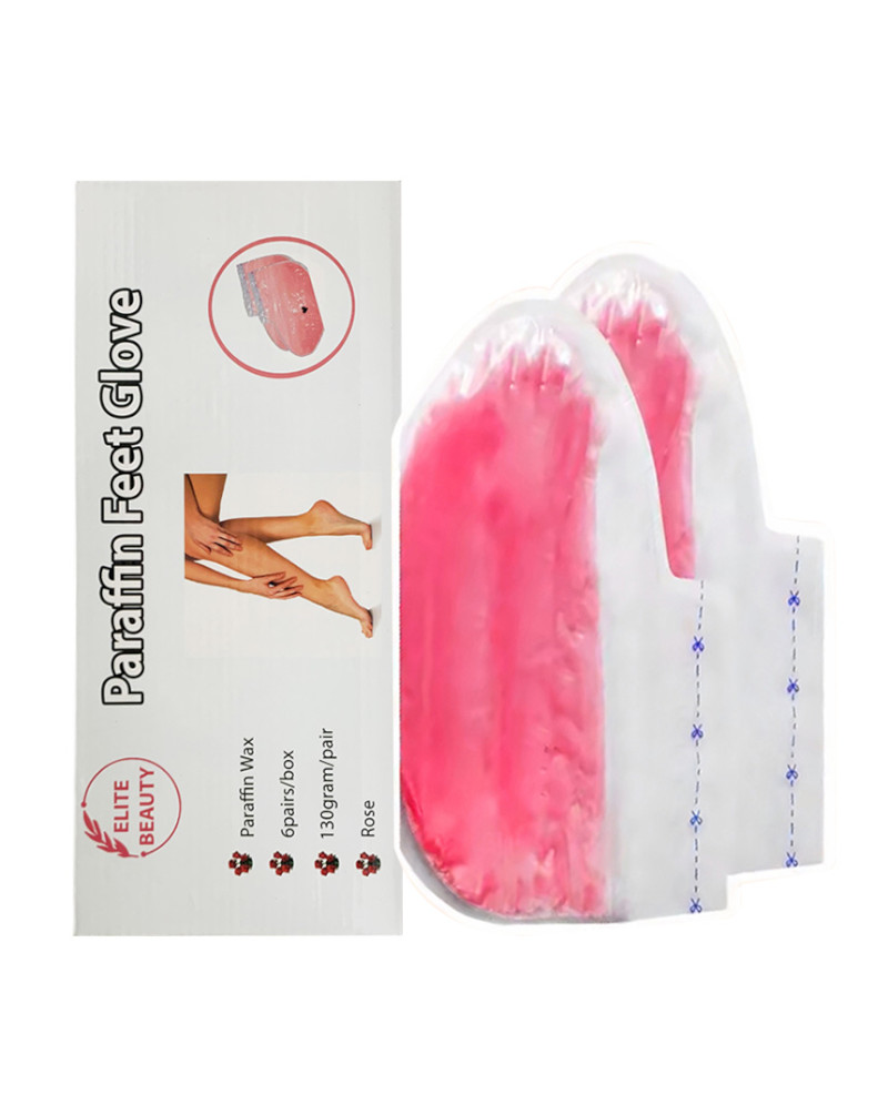 Paraffin wax feet glove -Rose